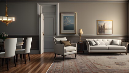 Fototapeta na wymiar modern living room Contemporary interior design of furnished room Generative AI