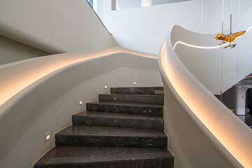 White revolving stairs in the Art Center