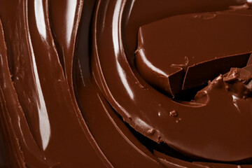 Chocolate day 2023 beautiful background with melted creamy chocolate