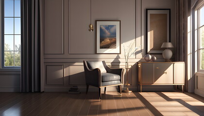 modern living room Contemporary interior design of furnished room Generative AI