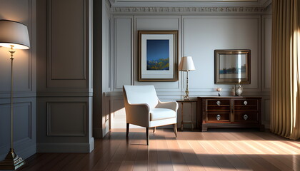 modern living room Contemporary interior design of furnished room Generative AI