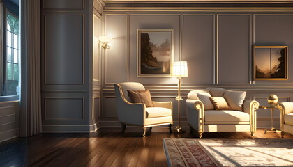modern living room Contemporary interior design of furnished room Generative AI