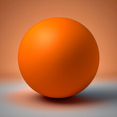 perfect matte orange sphere marble on light studio background, made with generative ai
