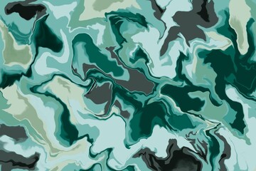 Stunning abstract background  of fluid and dynamic green colors, reminiscent of the swirling patterns found in marble or colorful crystals