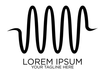 abstract audio or sound wave logo icon in black color
