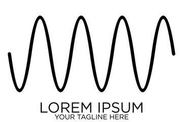abstract audio or sound wave logo icon in black color