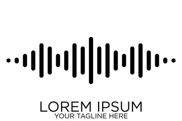 abstract audio or sound wave logo icon in black color