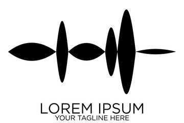 abstract audio or sound wave logo icon in black color