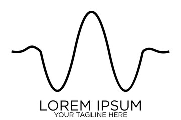 Obraz premium abstract audio or sound wave logo icon in black color
