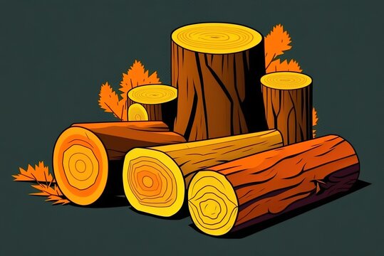 logs that have been painted and arranged such that they match the backdrop color. Generative AI