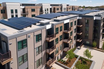 Using solar panels to reduce a buildings carbon footprint and benefits of using solar panels in multifamily reside, generative artificial intelligence