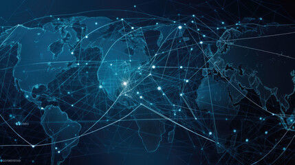 Fototapeta premium Internet ICT data blue background, web business company