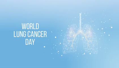 Lungs. Banner template with glowing low poly. Futuristic modern abstract. Vector illustration