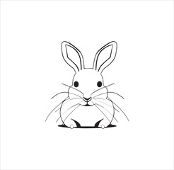 A nice rabbit vector line art work.