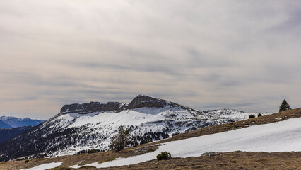 mountain landscape with view on the Montagnette, Combeau valley, Vercors, France