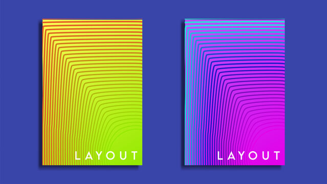 Modern line cover design with gradient and minimalism style