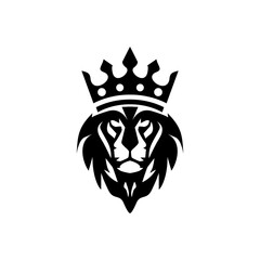 the lion king logo, in black and white, dashing, modern and cool.