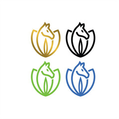 horse flower, horse leaf, horse tulip, an elegant logo