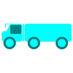 Blue Color Truck Graphic Illustration