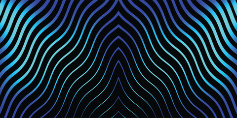 Blue line wave and black abstract background
