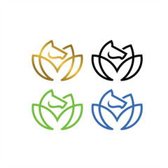 horse flower, horse leaf, horse tulip, an elegant logo