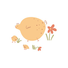 Easter chicken chicken egg animal children's print