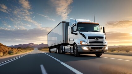 Obraz na płótnie Canvas Digital illustration of a futuristic truck, generative AI
