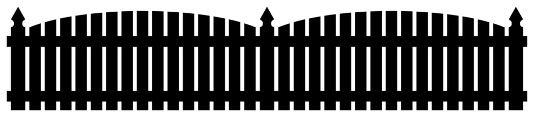 Fence black silhouette illustration.