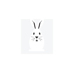 A white rabbit vector art work.