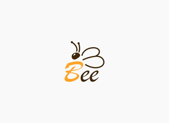 Bee logo. Abstract Geometric Line Art Shape Bee Icon Symbol. Usable for Animal, Medicine, Business and Branding Logos. Flat Vector Logo Design Template Element.