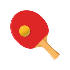 Vector Table Tennis Racket with Ball, Ping-pong bat, Sport and Game competition concept