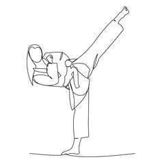 continuous line drawing. sport woman doing yoga on white background.