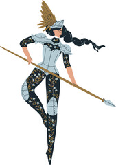 Valkyrie viking female warrior with a spear