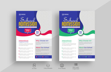 School admission flyer design . back to school flyer design . Back to school admission flyer.