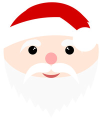 Santa icon on blue background.