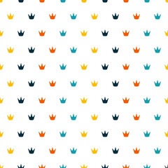 Seamless pattern with colorful crowns