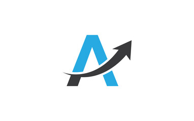 Financial logo symbol and Growth arrow icon design monogram for business