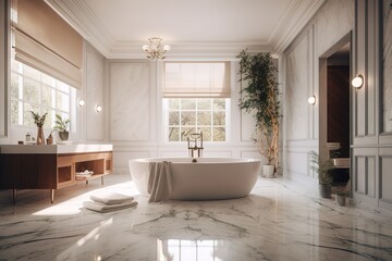 Naklejka na ściany i meble Home Spa: Create a set of images that showcase a luxurious, indulgent home spa. Generative AI