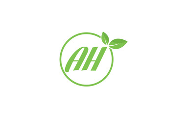 Fresh nature and healthy leaf logo design with the letter and alphabets. Green leaf and eco logo icon design