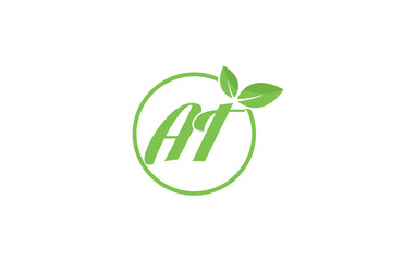 Fresh nature and healthy leaf logo design with the letter and alphabets. Green leaf and eco logo icon design