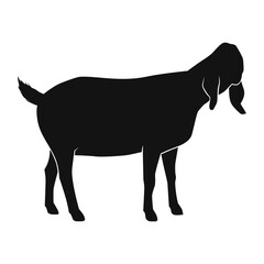 Silhouette of a Goat. Flat vector illustration