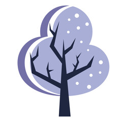 Tree vector illustration. Сute colorful tree.