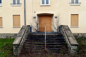 Lost place, Old buildings of a former army barracks  