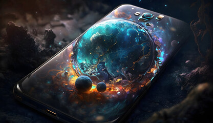 Fabulous smartphone with a planet inside