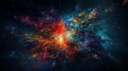 Obraz na płótnie Canvas background with color explosion space red cloud generative ai