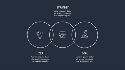 Doodle dark infographic elements with 3 options, template for web on a black background.