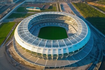 Obraz na płótnie Canvas Stunning view of modern football stadium. Generative AI