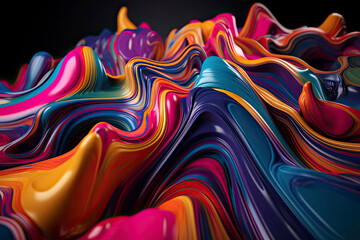 3D Liquid Colorful Paint Background