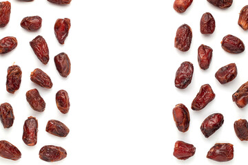 Dates fruit in white background