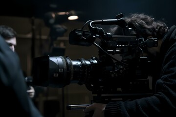 A man looking through a camera - Generative AI